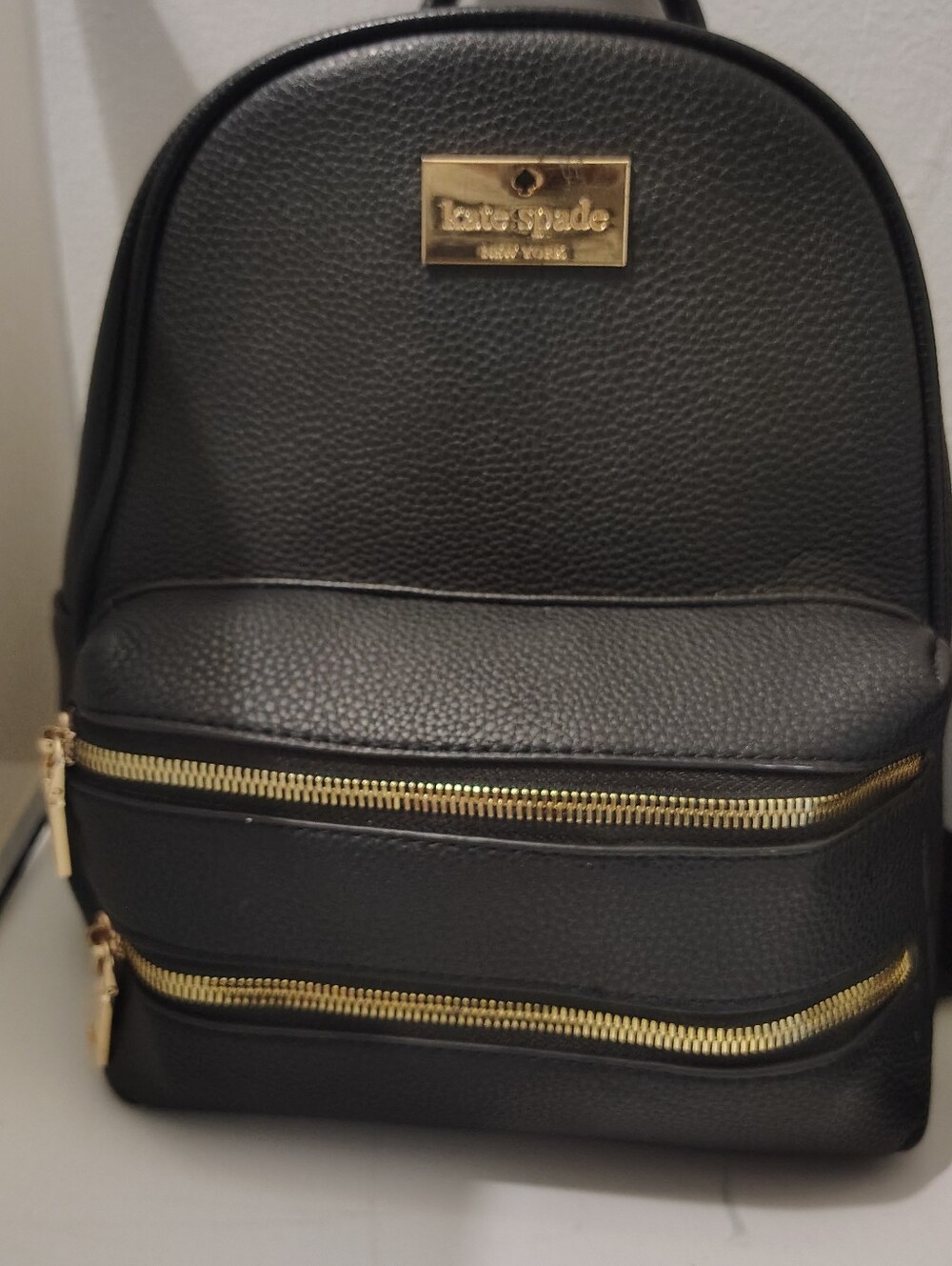 kate spade Black Pebbled Leather Shoulder Bag with Gold Hardware